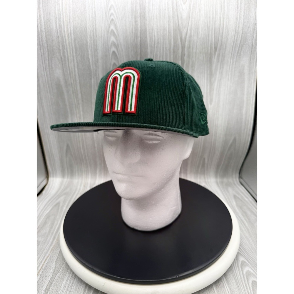 New Era Mexico National Baseball Team Green Corduroy 59FIFTY Fitted Hat 7 3/4